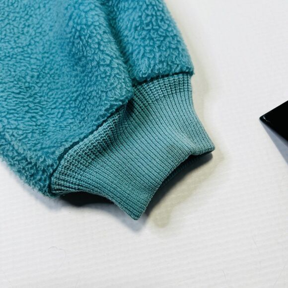 Vintage 1990s Patagonia Fleece Full Zip Jacket 1980s Teal Made In USA Kids 10 - Picture 11 of 16